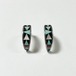 Vintage Southwestern Inlay Sterling Hoop Pirced Earrings Marked MT ZUNI