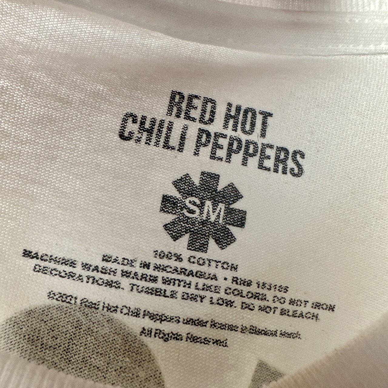 レッチリ 両面 プリント バンドT バンT ロックT 白T 半袖 Tシャツ 白