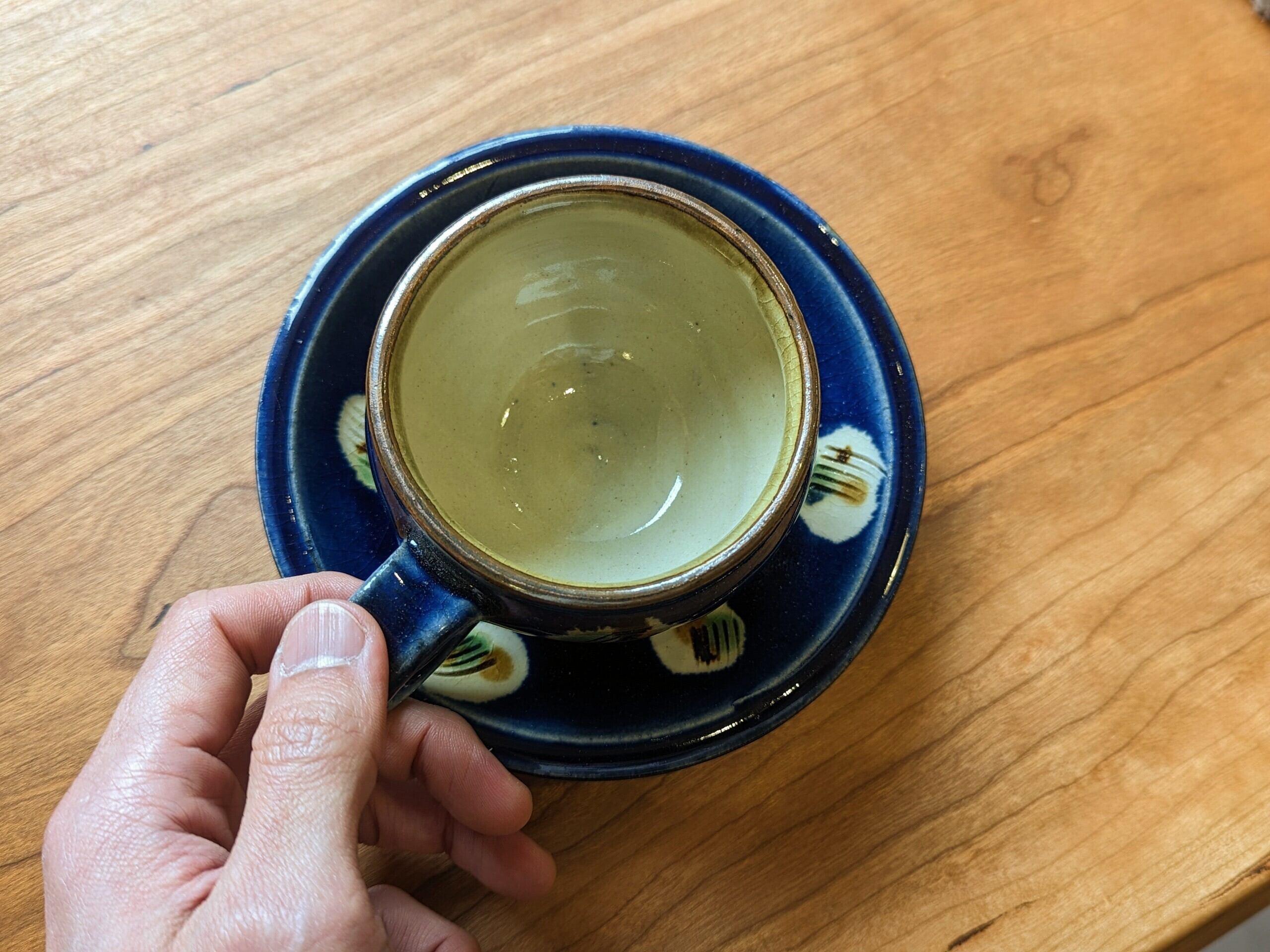 やちむん 【一点もの】コーヒーカップ&ソーサー(B) | 工房 やちむん 【一点もの】コーヒーカップ&ソーサー(B) | 工房