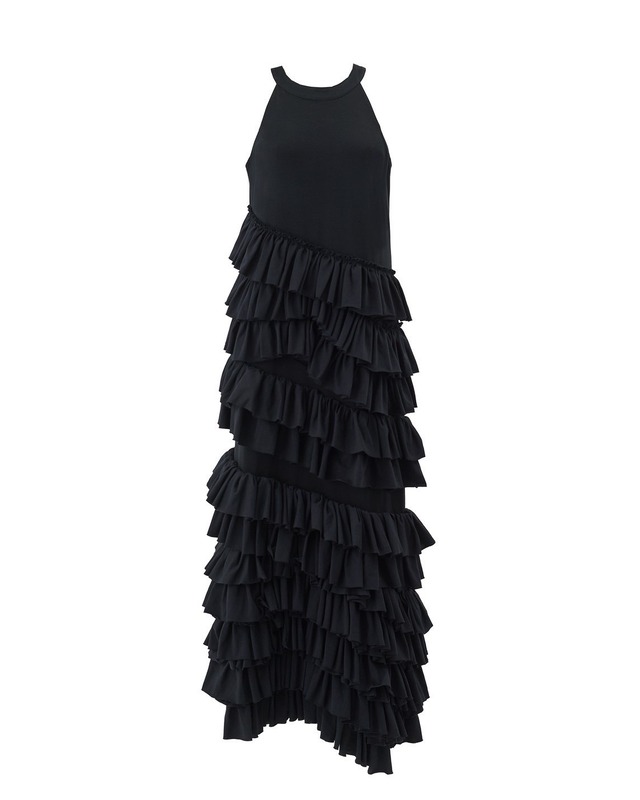 ラッフルワンピース Emman　ブラック