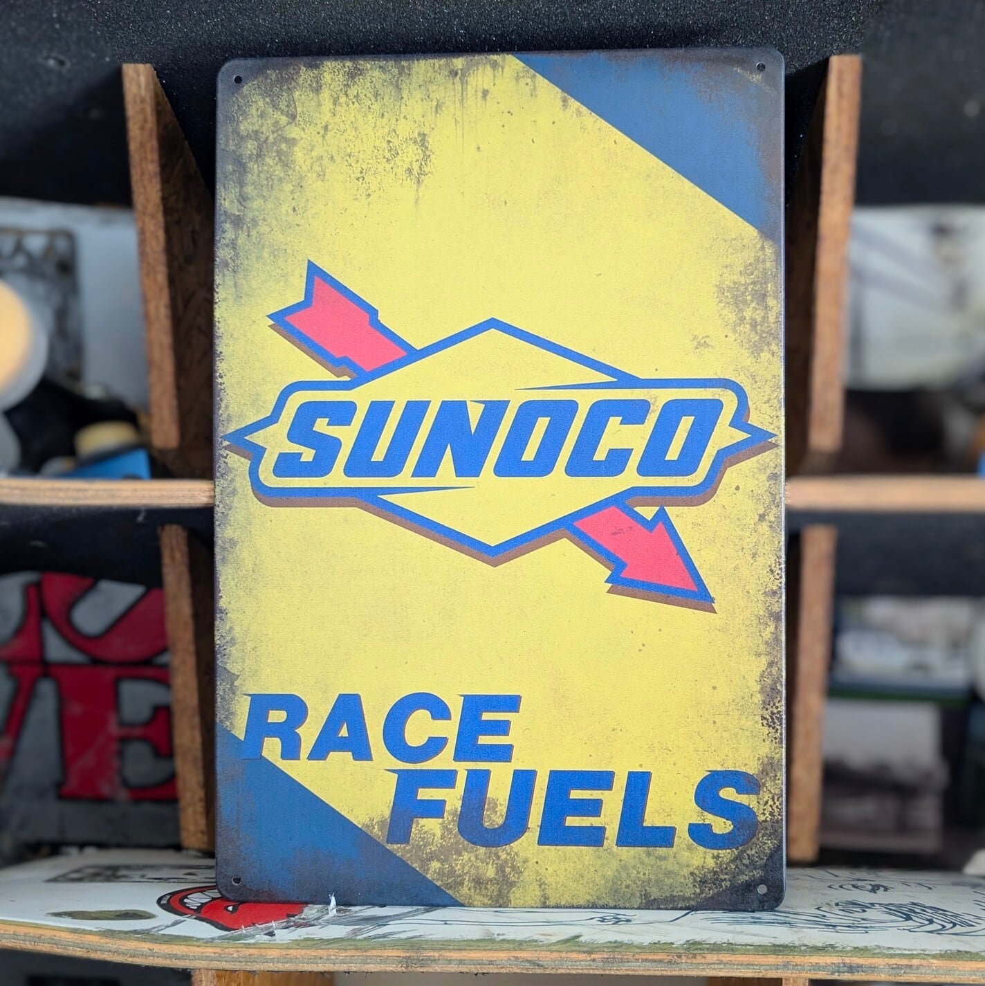 送料無料!ちょうどいいブリキ看板 【 SUNOCO(スノコ)】オイル・燃料ブランド / METAL SIGN / メタルサイン / ブリキ看板 / サインボード / ビンテージ加工〚アメリカン雑貨 アメトイ〛