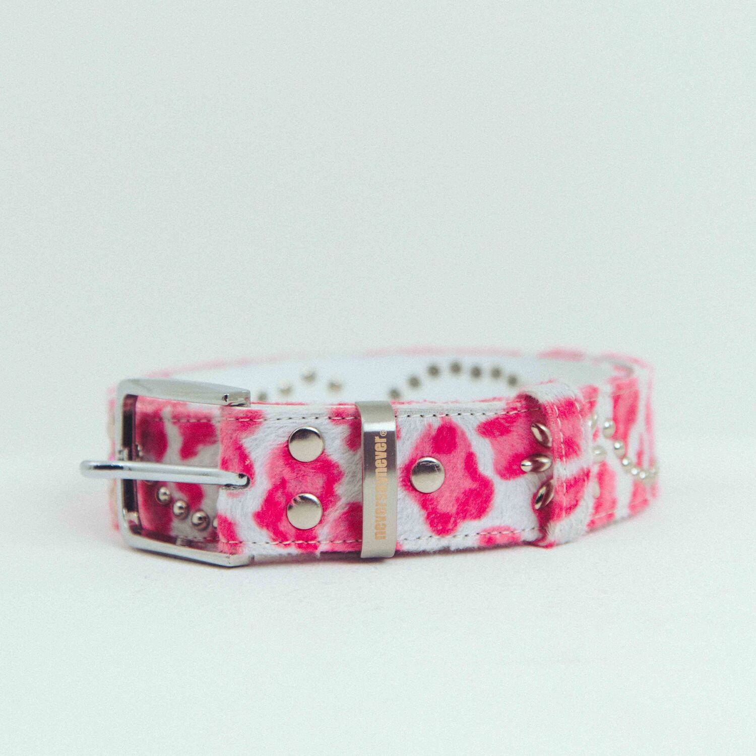 nsn leopard studs belt -pink- | neversaynever®︎
