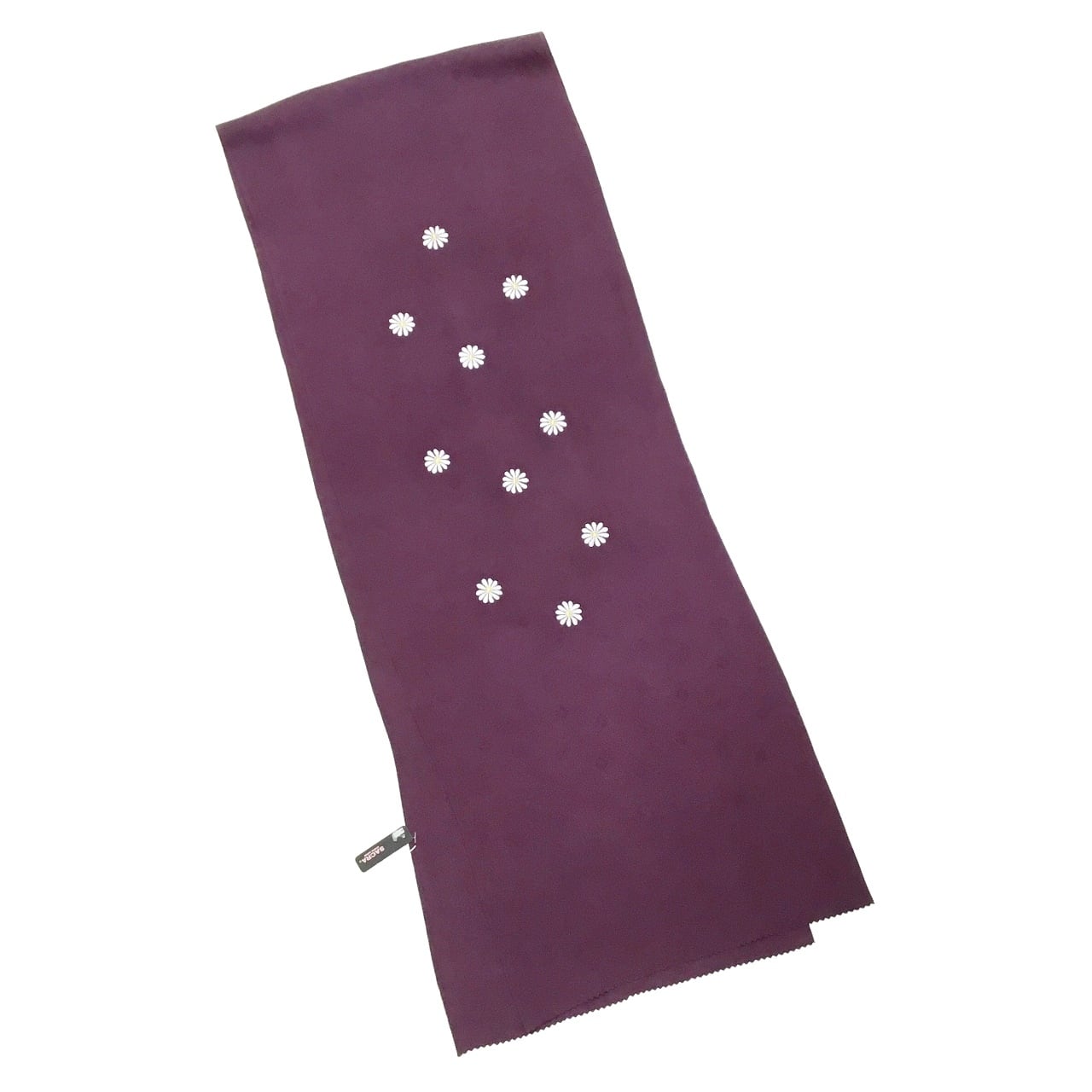 和小物さくら 帯揚げ 丹後ちりめん 花菱地紋に刺繍花散らし 暗紅色