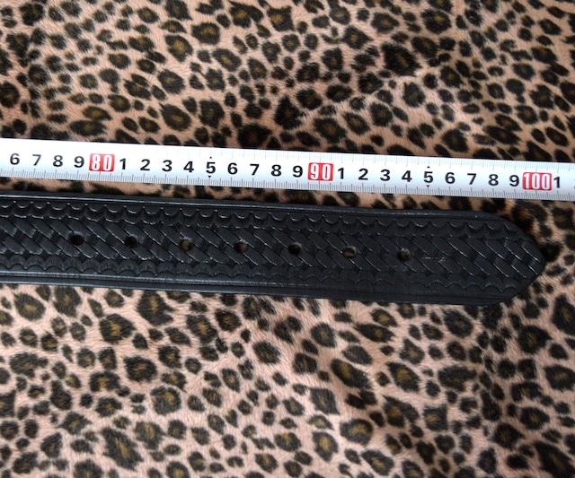 GOOD! BOSTON LEATHER BASKET WEAVE GARRISON BELT 34