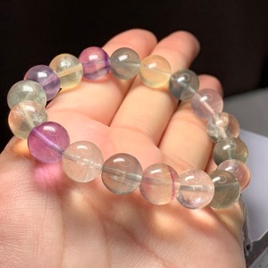N.no4.透明度有り、珍しい色合いフローライトブレスレット