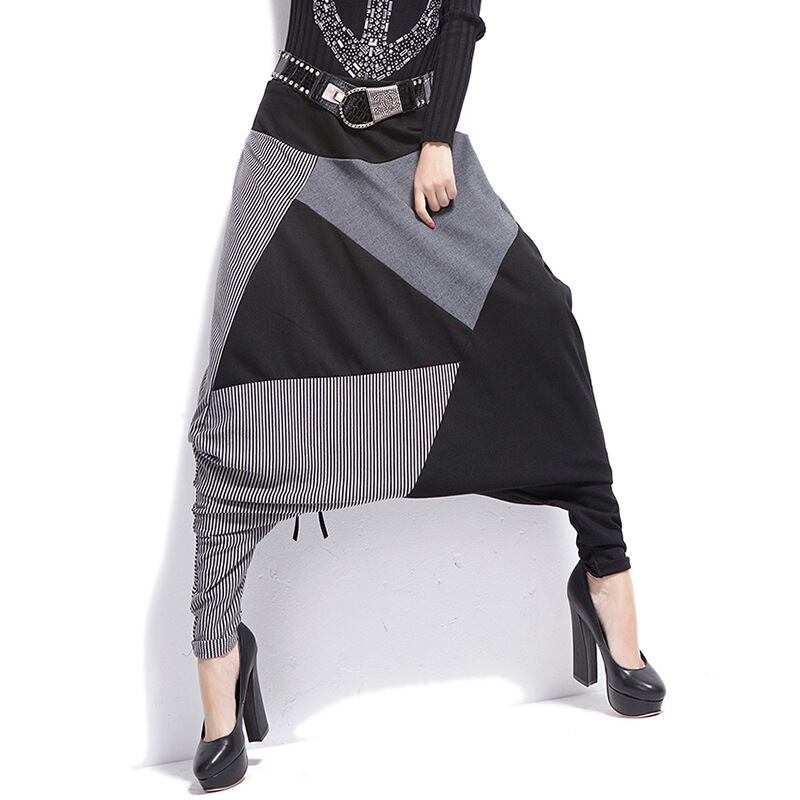 サルエルパンツ メンズ レディース BIG サルエル・ダンスパンツ★トレンド ダンスウエア 【ブラック&グレー】