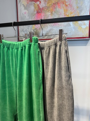 waffle rib pleats pants