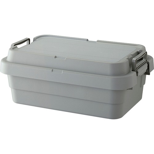 トランクカーゴS蓋 50L LOW TYPE グレー 収納ボックス 収納ケース 箱 アウトドア 衣類収納 おもちゃ箱 フタ付き 座れる スツール シンプル ミリタリー おしゃれ