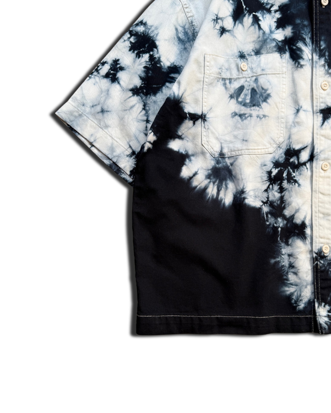 【数量限定販売】黒染めタイダイデニムワークシャツ COW