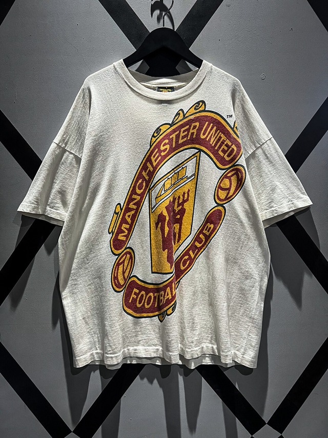 【X VINTAGE】"Manchester United" Official Emblem Print Vintage T-shirt