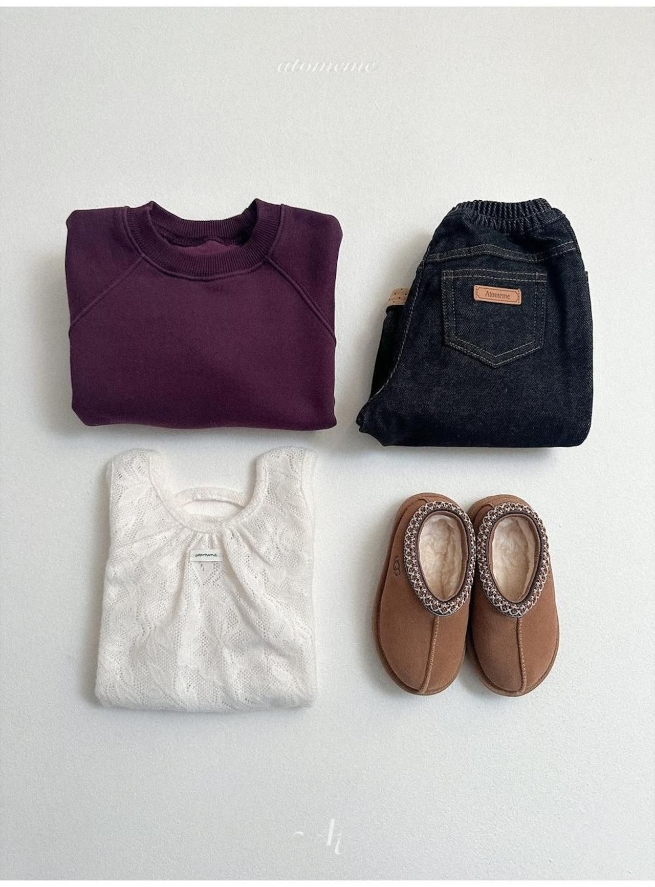 〖取寄〗韓国子供服 / 26winter / atomeme / ノンフェードロールアップデニム / キッズ *S~XL*