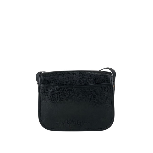 CELINE セリーヌ ショルダーバッグ ブラック ブラゾン型押し フロントバックル レザー vintage ヴィンテージ オールド 4n3ttr