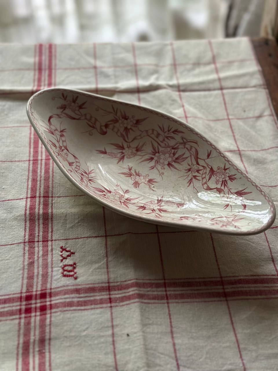 リボンとサンザシのラヴィエ Sarreguemines EPINE | Brocante de La