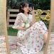 ✞ スカート スタンダードシフォン花柄 ロング レトロ ✞ゴスロリ SM ミリ 甘ロリ クラロリ 和ロリ エレガント 黒ロリ 姫ロリ 華ロリ BB-BB7508231