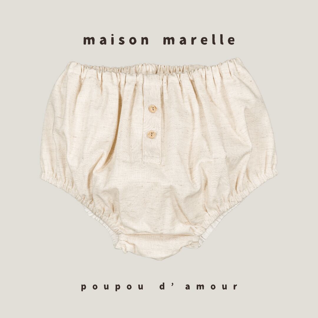 送料無料【予約】maison marelle|Bloomers CHAILLOT - linen beige (11月上旬以降入荷予定)