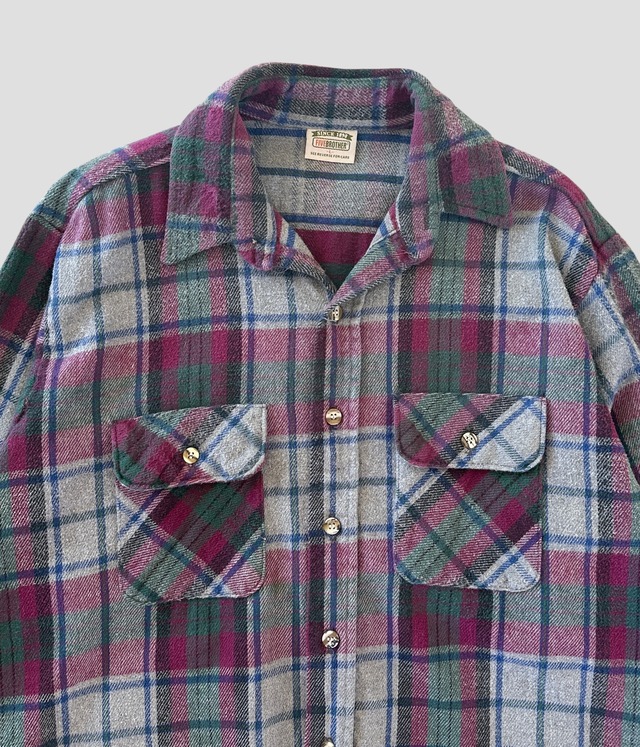 -FIVE BROTHER- Vintage 90s L Flannel Check Shirt