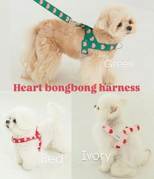 予約販売 heart bongbong harness(3color) ハートボンボン ハーネス(3色) 韓国犬服 ounce(旧 AUGUSMON)