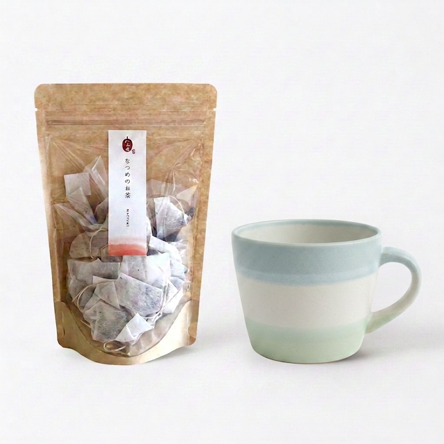 大人の【なつめ茶セット】国産ナツメ 美濃焼マグカップ ブルー
