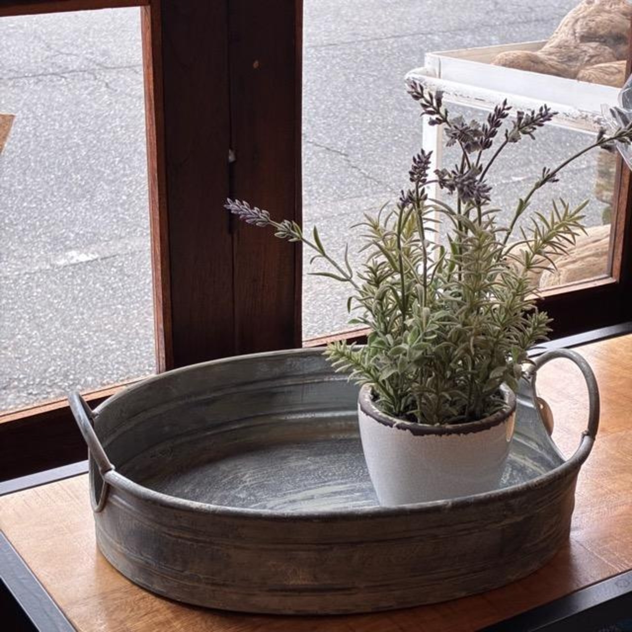 Tinplate oval tray ブリキ楕円トレイ　オーバル　ガーデニング　庭　植物　観葉植物