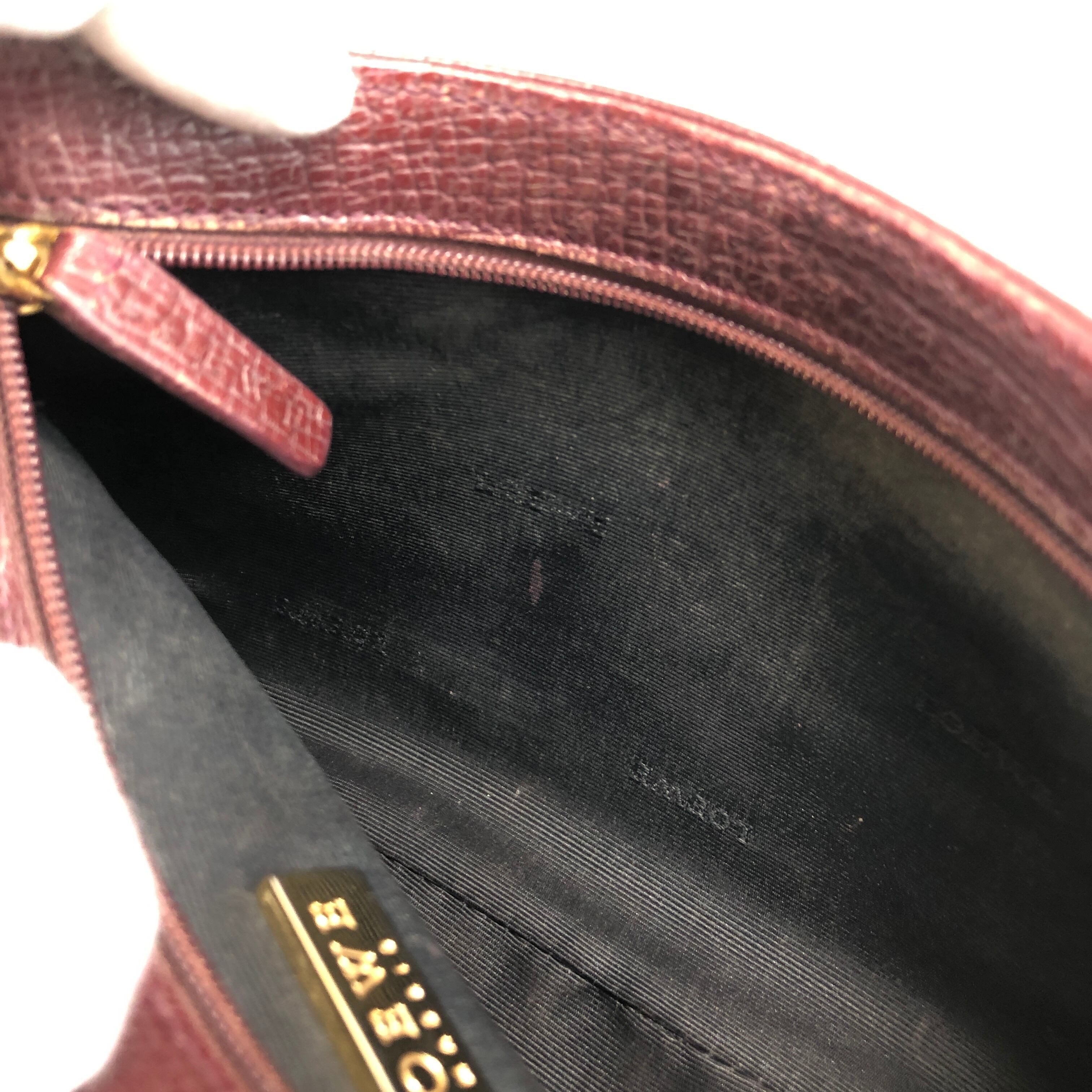 LOEWE ロエベ ハンドバッグ ボルドー ロゴ レザー 型押しレザー ミニ