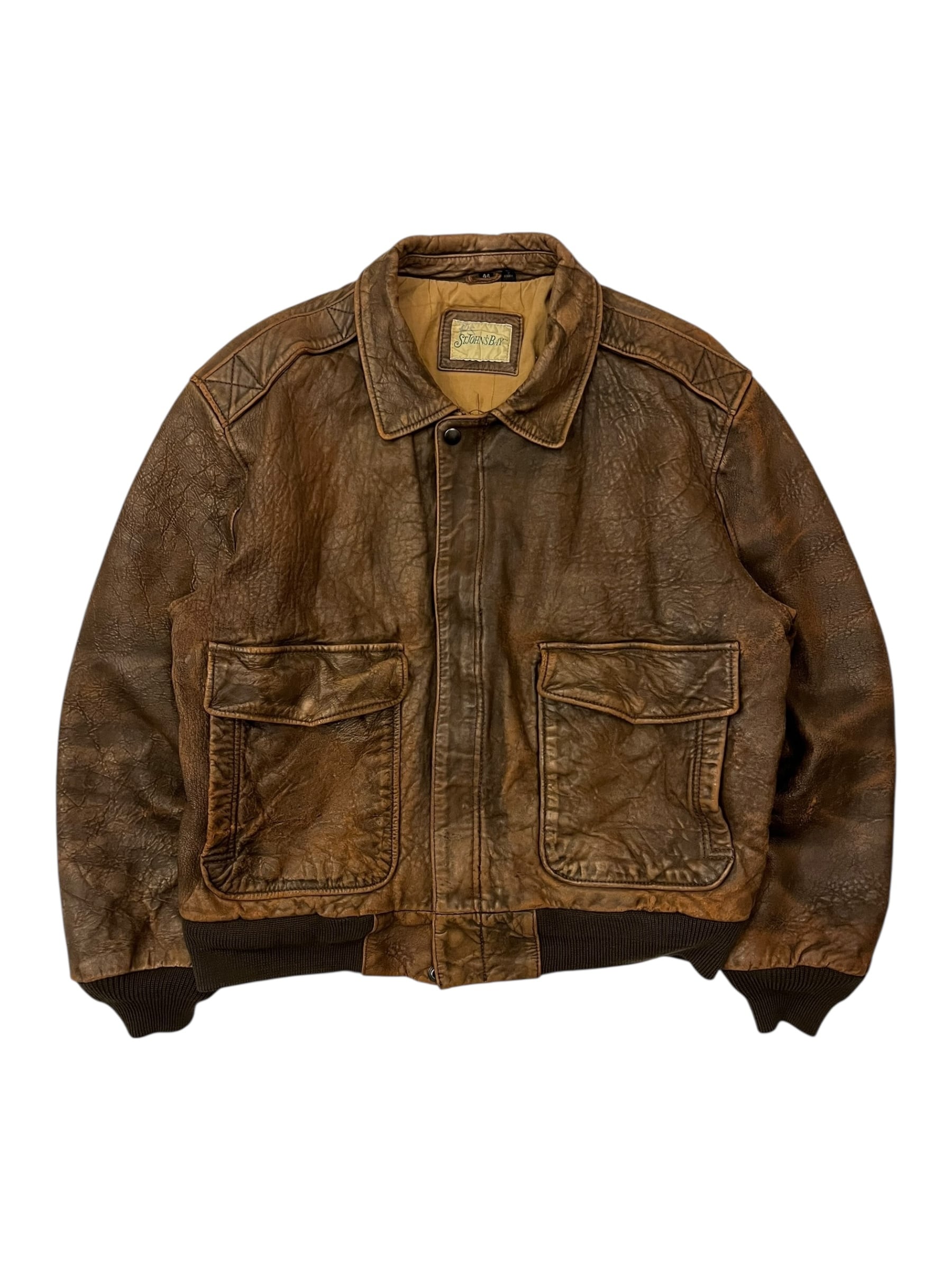 90s St. John's Bay レザー・フライトジャケット A-2 90s St.John's Bay Type A-2 Leather Flight Jacket 90年代 セント