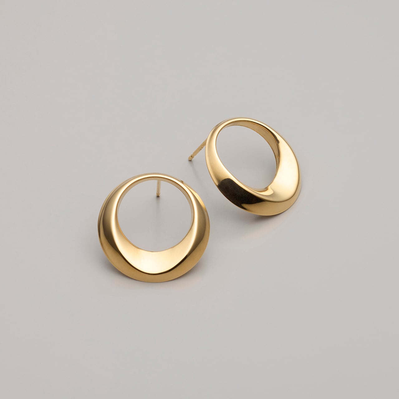 K18イエローゴールド 直径18mm スタッドピアス【MKY0020P1】 | MONICE