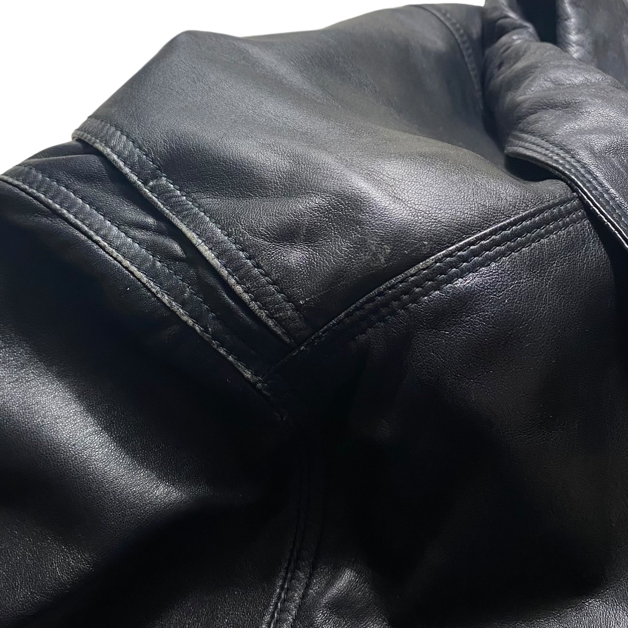 vintage GIORGIO ARMANI black leather padding coverall coat