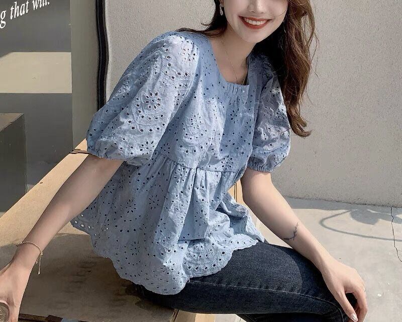 ◆予約◆カットワークフレアトップス(ご注文から1-2週間程でお届け)