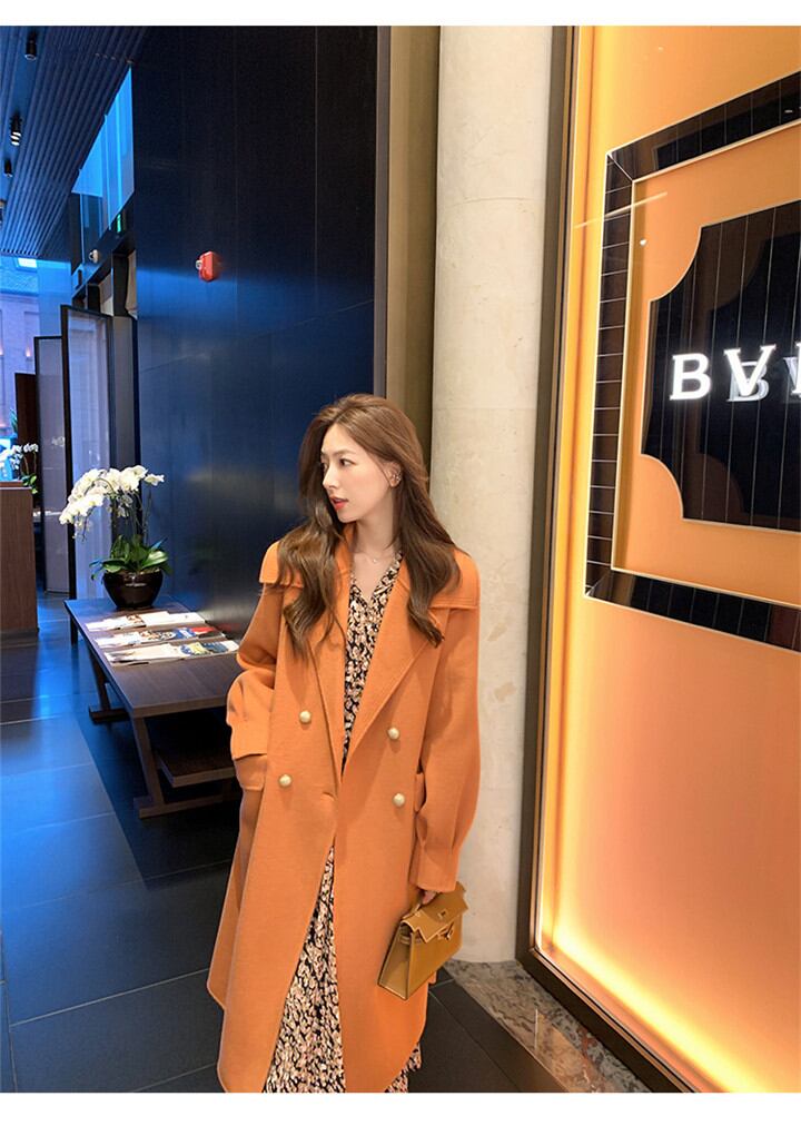 大人気 快適である ベルト付き 長袖 ダブルボタン 中・長セクション チェスターコート 厚手 暖かい