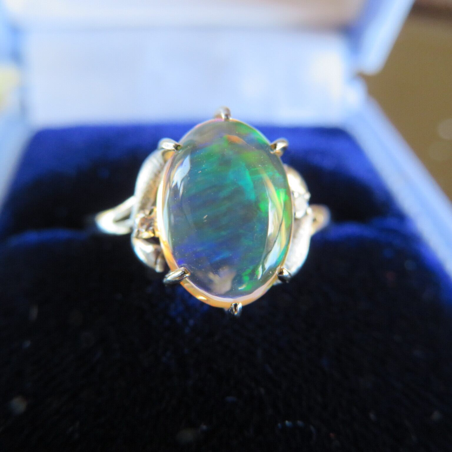 ヴィンテージ御木本製　14ＫＷＧメキシコオパールのリング