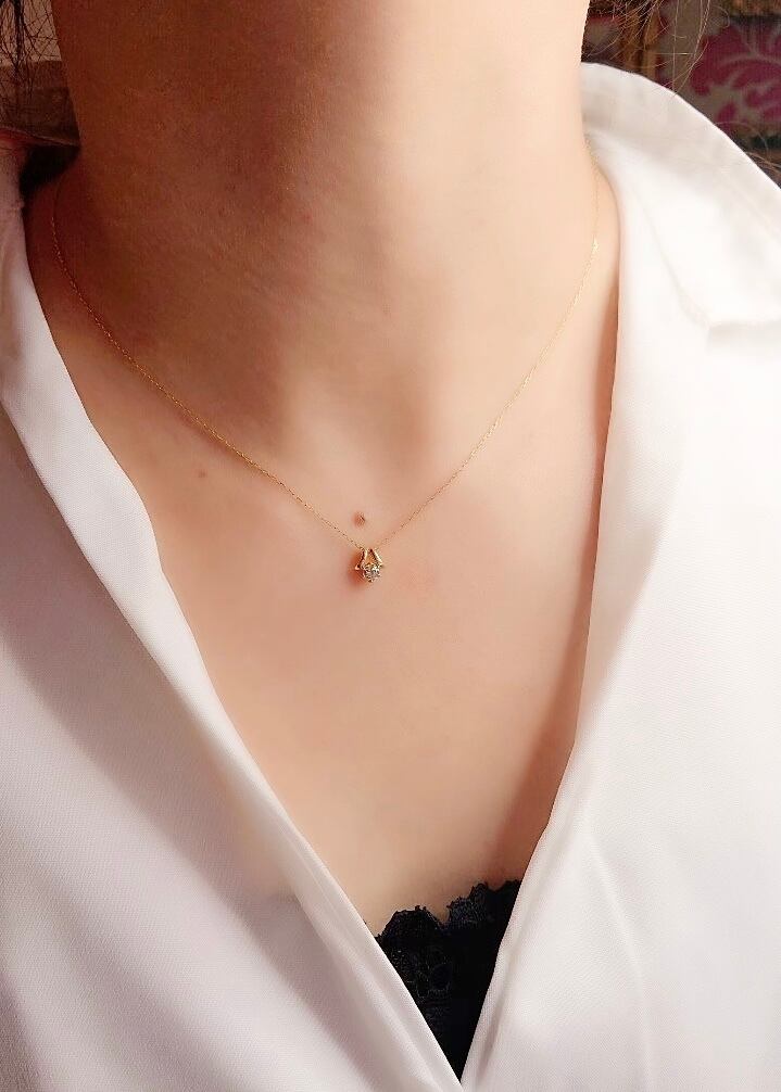 パーティを彩るご馳走や 天然ピンクダイヤモンドネックレス かわいい