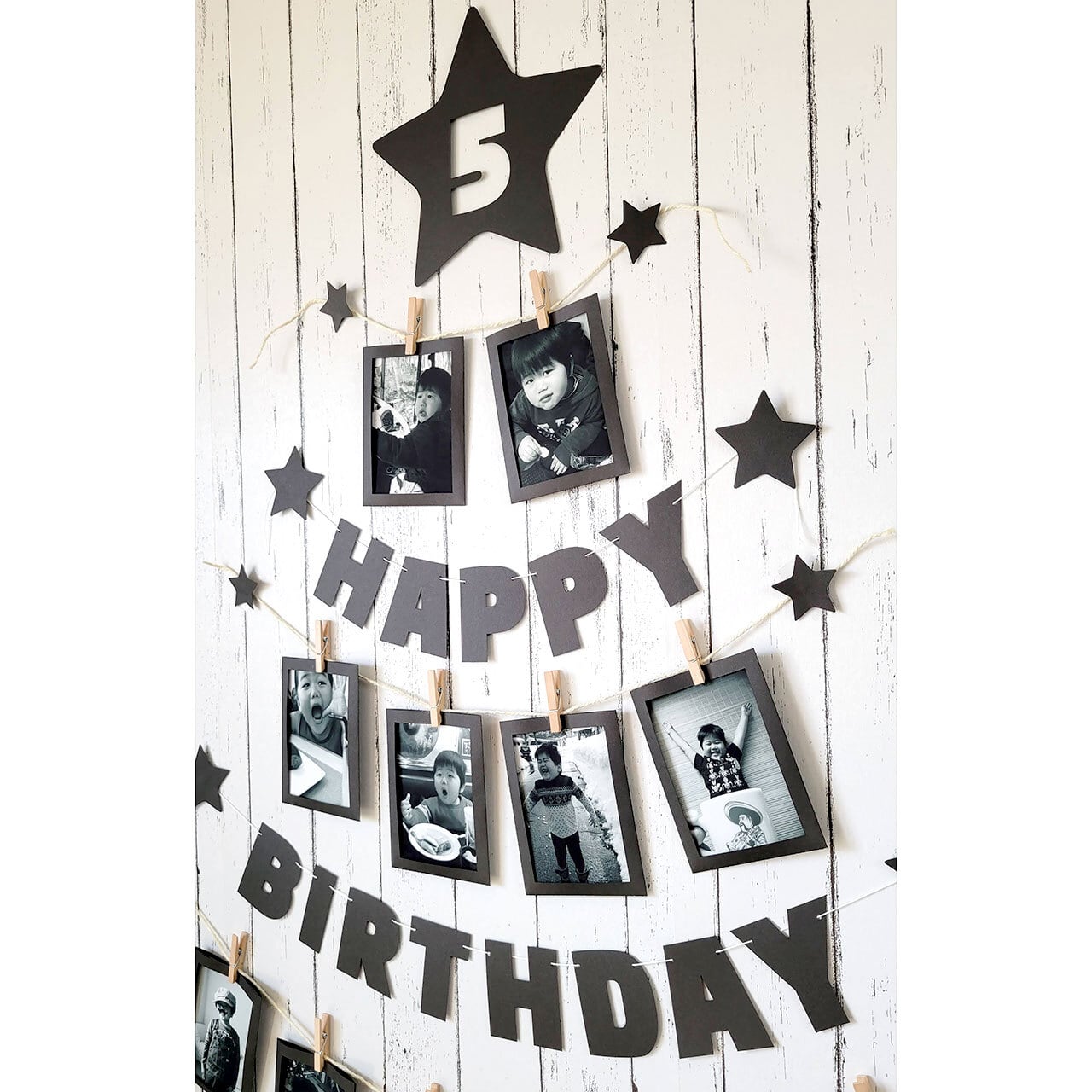 数字が選べる！フォトガーランド＆レターバナーの飾り付けセット