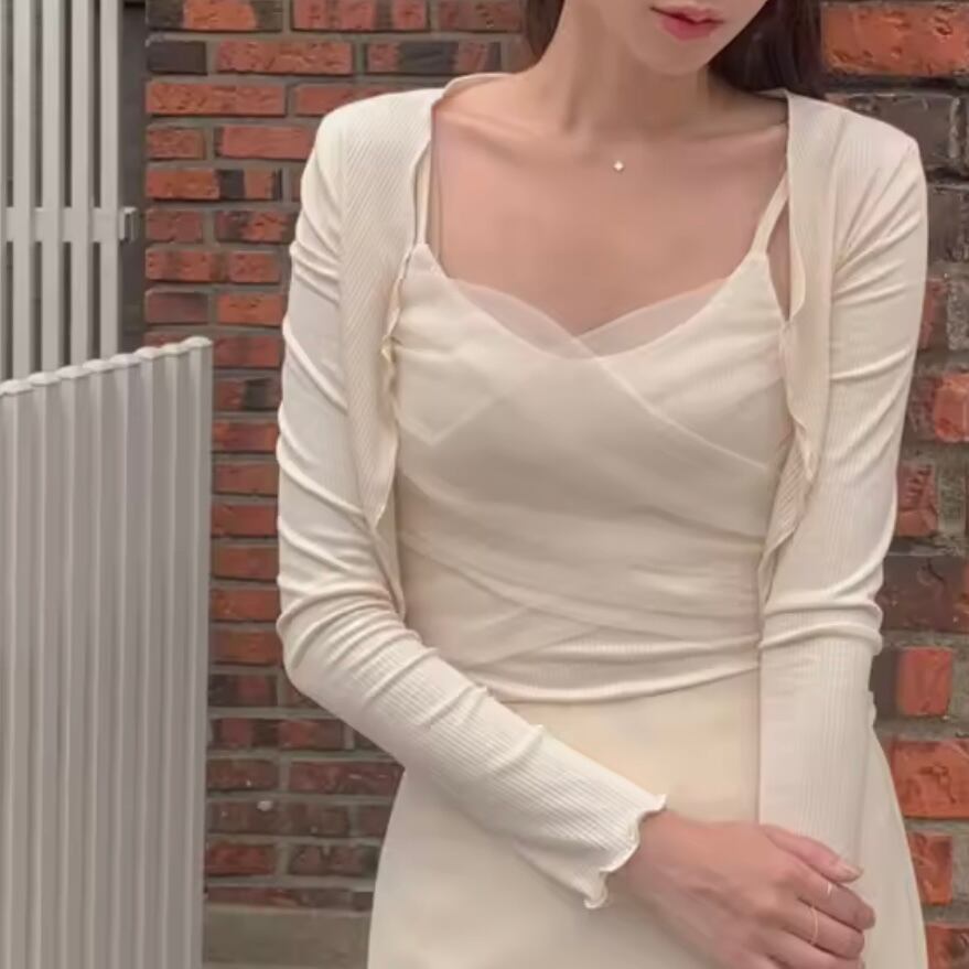 シフォンキャミソール&カーディガンセット