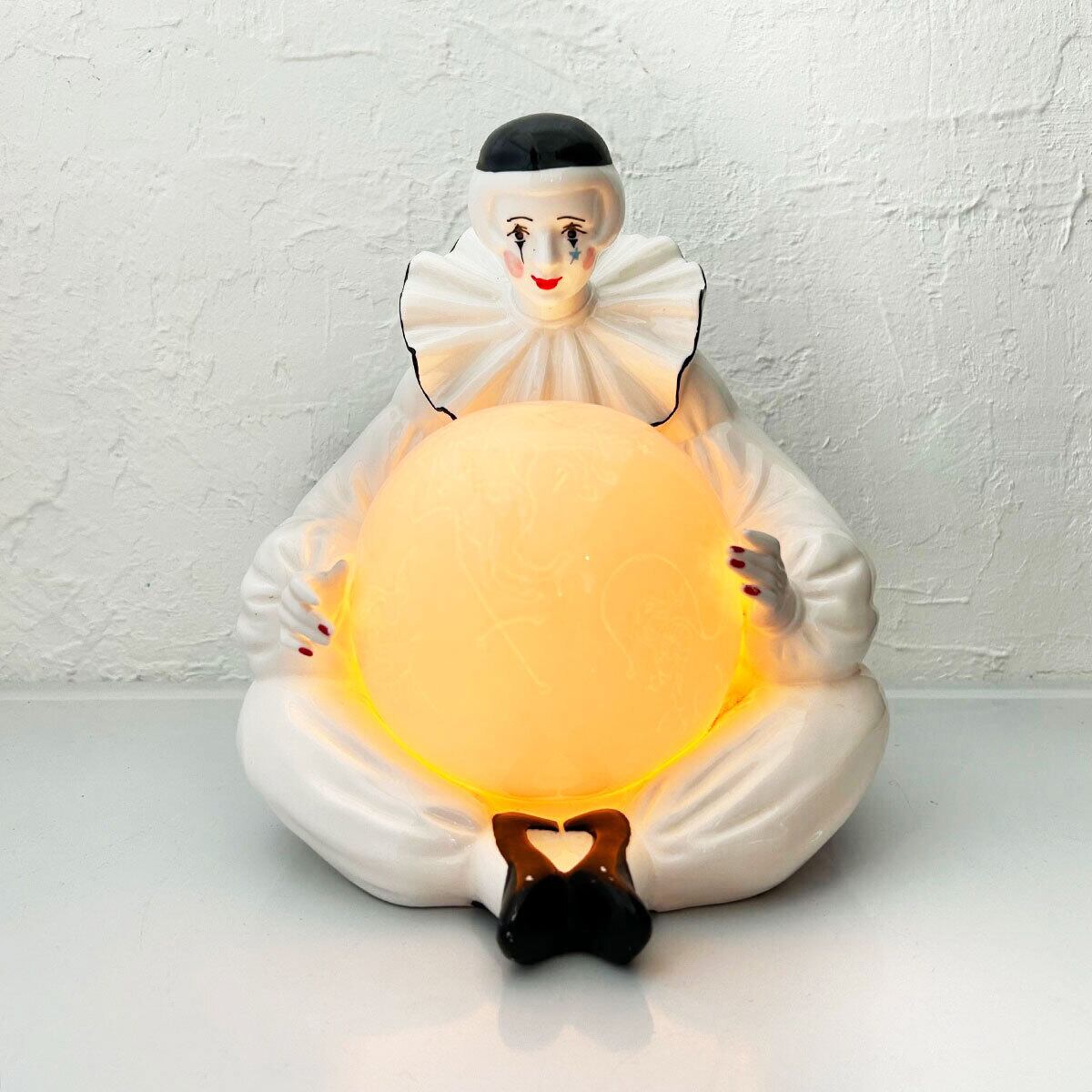 80s Vintage ceramics clown & constellation table lamp