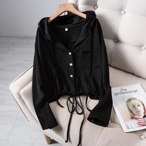 裾リボンパーカー