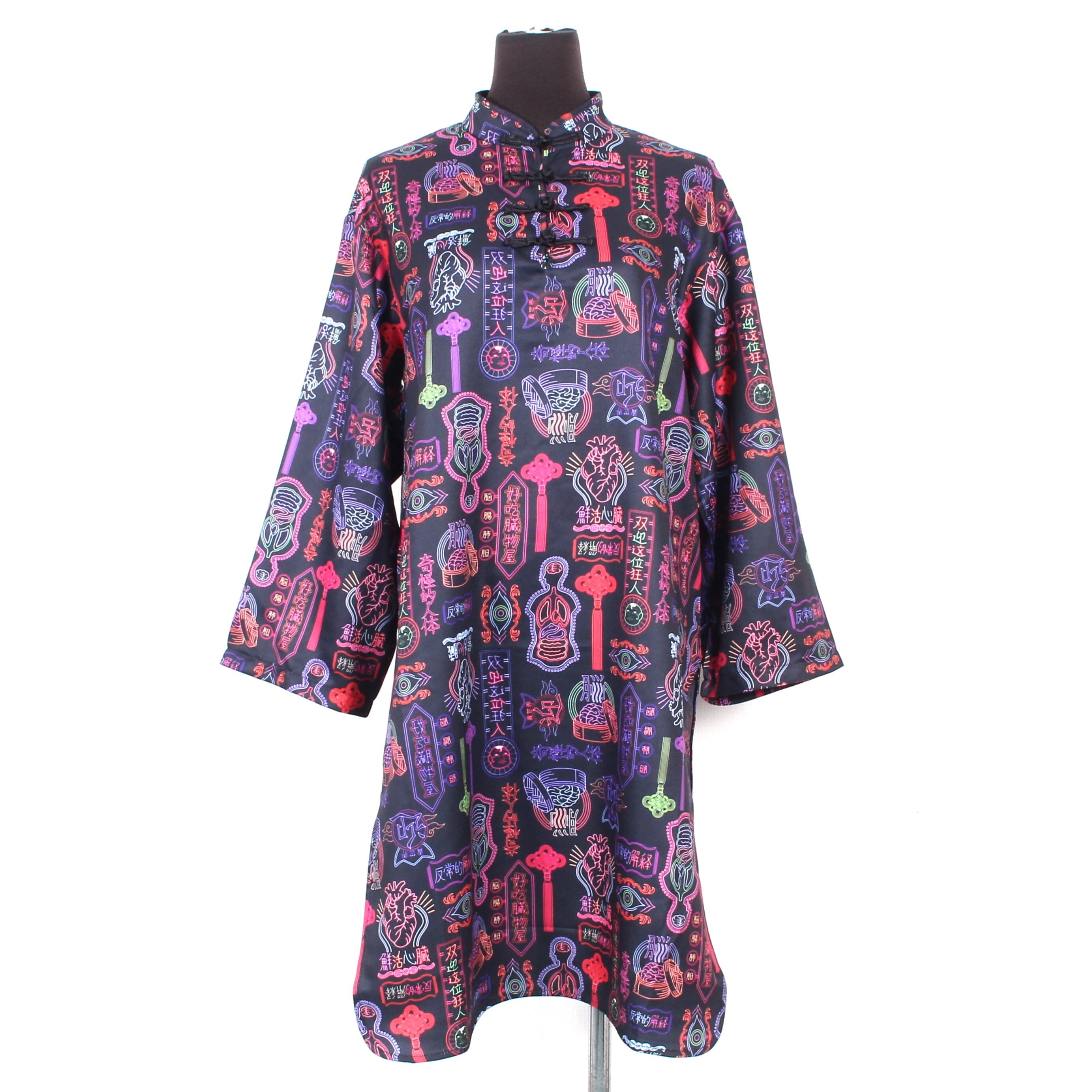 DXMOUVE】臓器看板柄 長袖チャイナワンピース/DX0045 | DXMOUVE