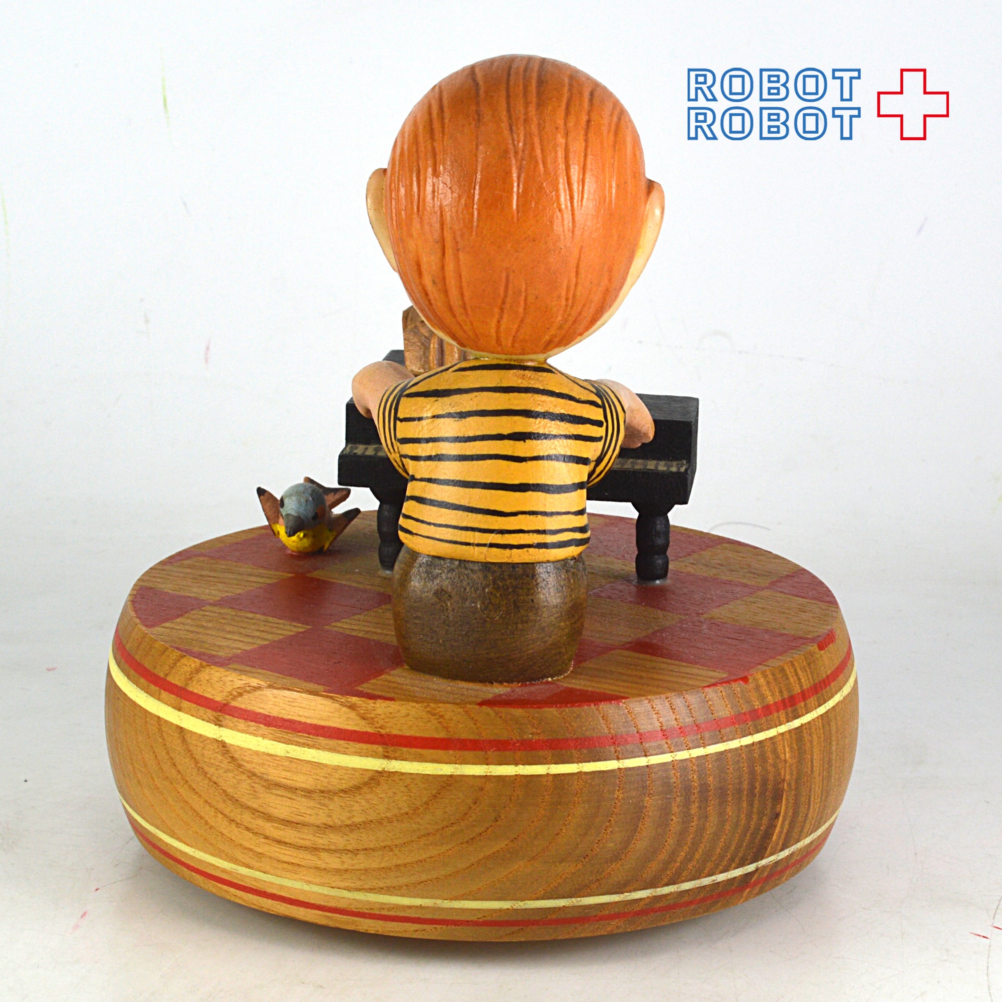 SnoopySai60sアンリ社製 ANRI シュローダー ビンテージオルゴール 木彫り人形