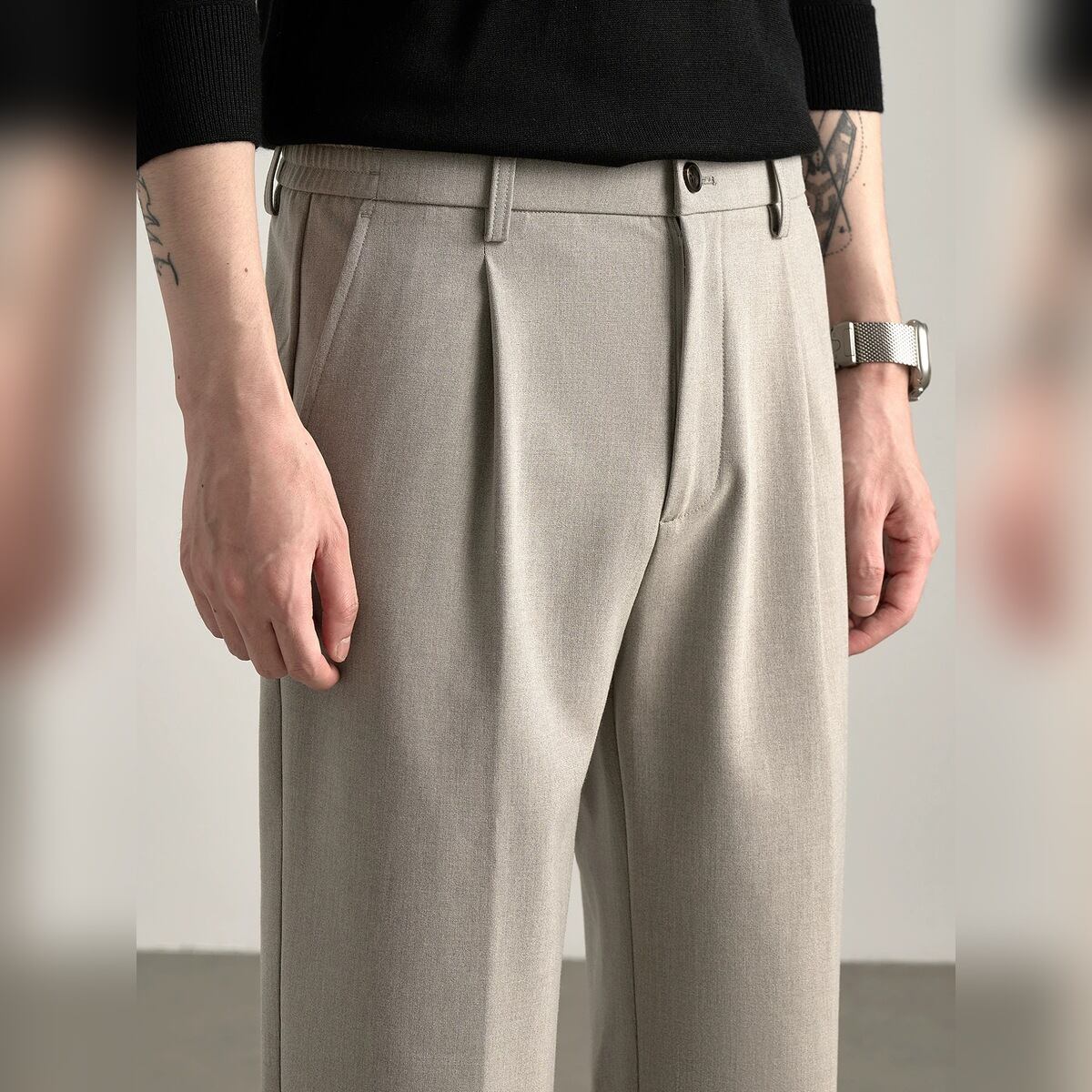 ワイドストレート タック スラックス 4color PA0443