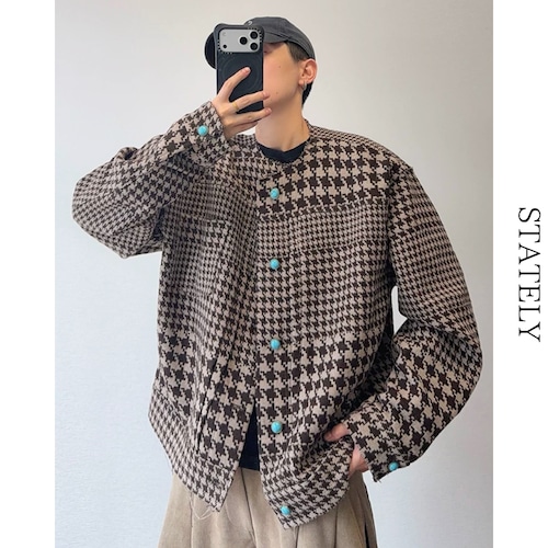 Houndstooth Turquoise ジャケット_O49 画像