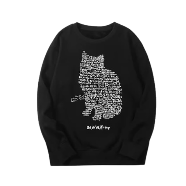 Cat Silhouette Quantum Mechanics Long Sleeve T-Shirt