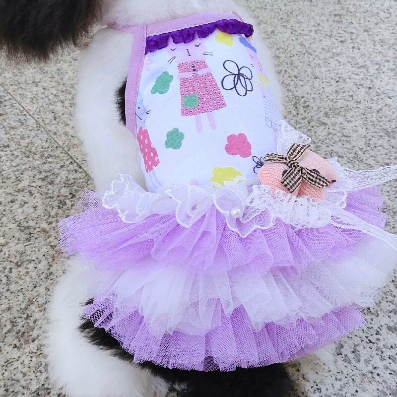 やわらかパープルの猫さんキャミワンピ