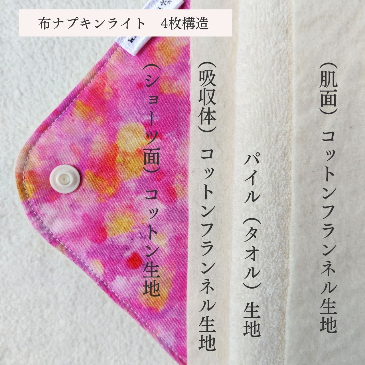 布ナプキン*オーダーページ 布ナプキン＞お試し布ナプキン（プレーンタイプ）｜オーガニック