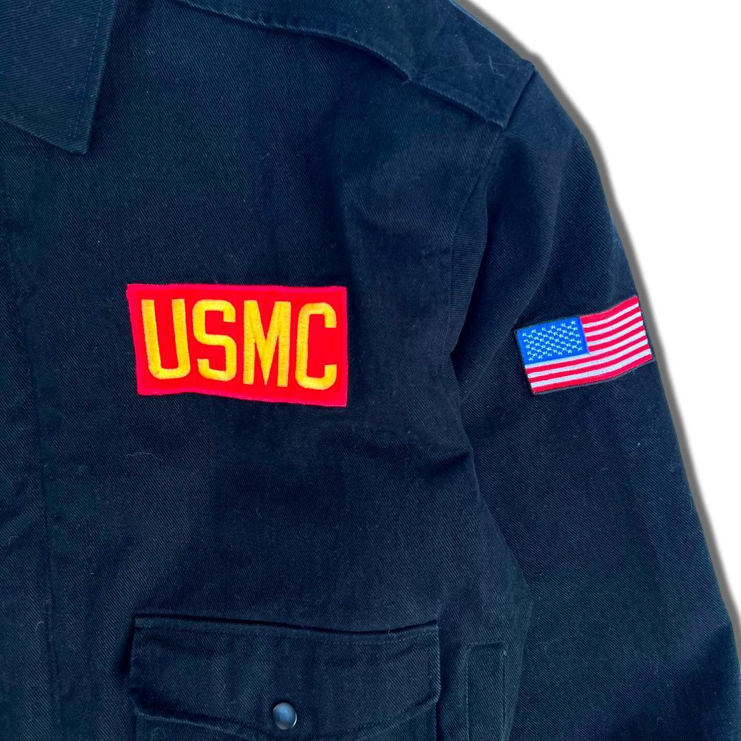 USA 90s ワークジャケット ブルゾン ワッペン アメカジ ブラック 黒