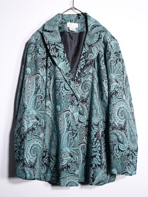 mint coloring paisley pattern easy tailored jacquard jacket