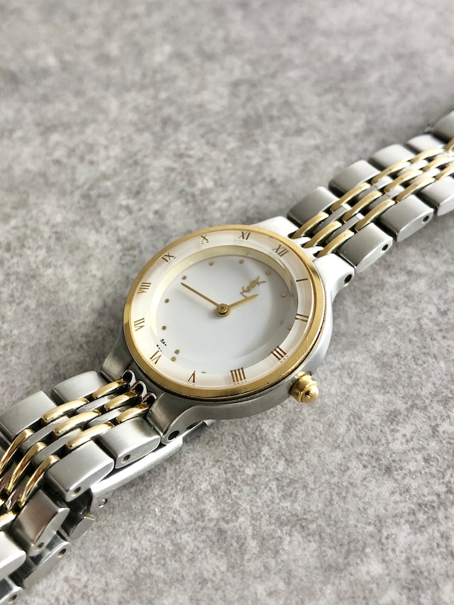 Yves Saint Laurent イヴ・サンローラン 腕時計 シルバー ゴールド YSL ステンレススチール vintage ヴィンテージ オールド dxnipd