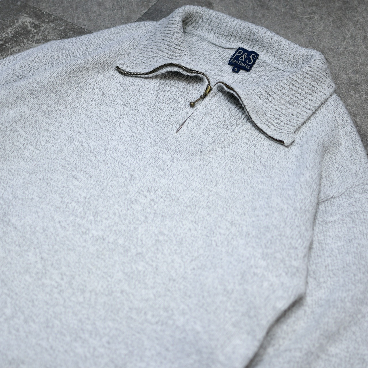 white half zip knit