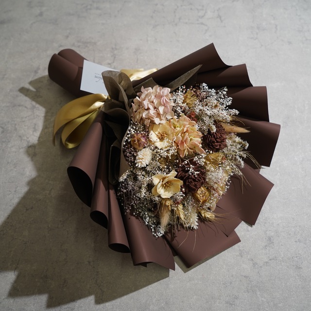 ドライフラワーの花束 Mサイズ ブラウン M-478≪限定１点≫