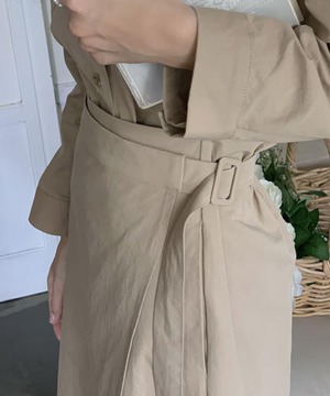 《即納商品》wrap trench onepiece (beige / navy)