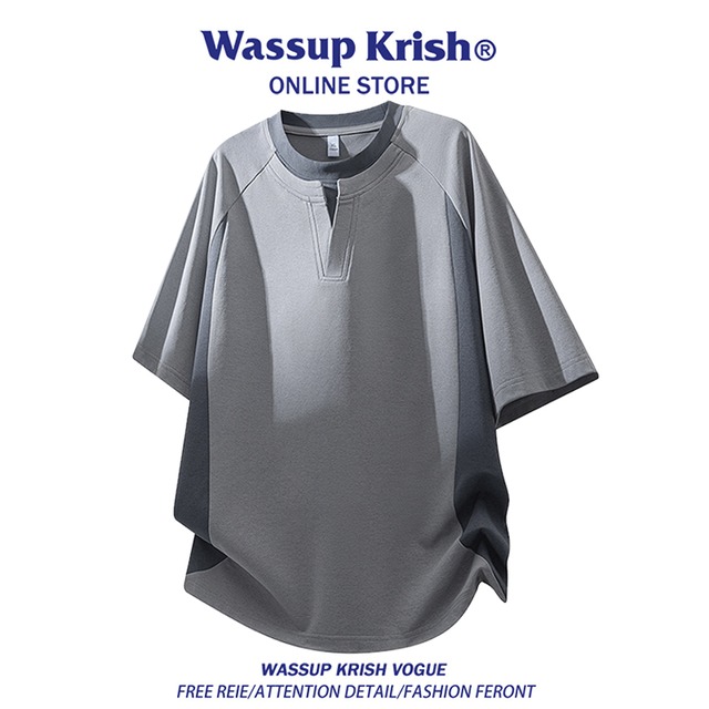 ♥大人カジュアルな配色切り替えTシャツ！【WSシリーズ】★Tシャツ★ ユニセックス 2color トップス 半袖 配色 フェイクレイヤード