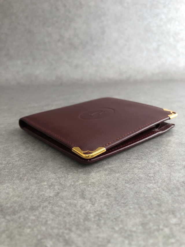 Cartier カルティエ マストライン 財布 ボルドー レザー 2つ折り vintage ヴィンテージ オールド fs2inb